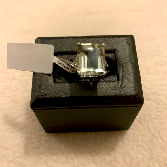 Brand NWT Delmar Sterling Silver Prasiolite & White Topaz Ring Size 6 - Picture 5 of 5